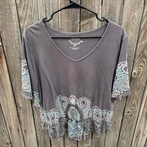 Sonoma  Grey Women's Short Sleeve Blouse